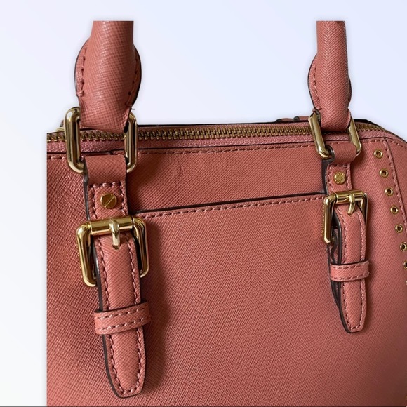 Michael Kors Ciara Grommet Bag Satchel, Rose Color, Antique Saffiano Leather - Picture 14 of 15